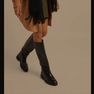 Elegant Black Knee-High Heeled Boots